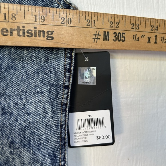 Vintage NBA Chicago Bulls Mens XL Jean‎ Denim 100% Cotton Vest Acid Washed NWT - Picture 5 of 9